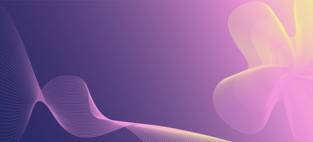 Abstract geometric background with wave lines. vector banner template.のイラスト素材