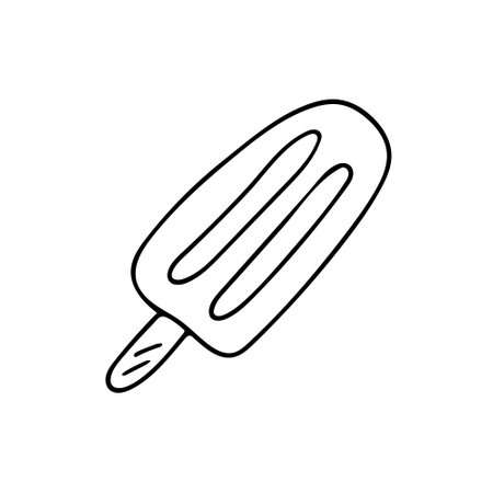 Doodle of ice cream on stick.のイラスト素材