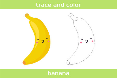 Educational worksheet Trace and color.のイラスト素材