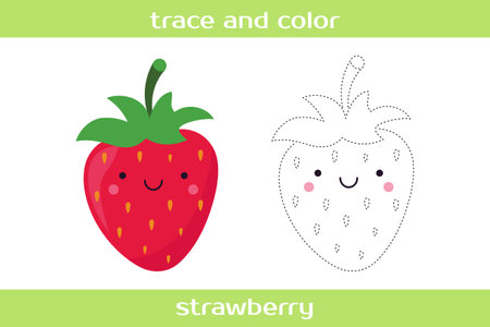 Educational worksheet Trace and color.のイラスト素材