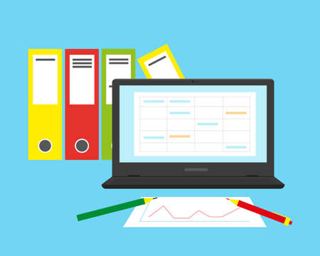Accounting, financial analysis or business audit concept. Flat vector illustration.のイラスト素材