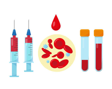 Blood test or analysis elements. Vector illustration.
