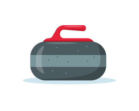 Curling Stone icon isolated on white background. Equipment for curling game. Winter ice Sport element. Flat or cartoon vector illustration.のイラスト素材