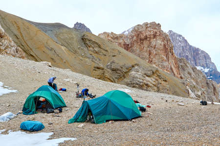 camping tent in Fann mountains, Fann Mountains, Pamir Alay, Tajikistan