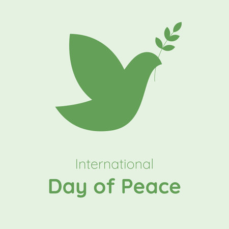 international peace day with dove and olive vector illustrationのイラスト素材
