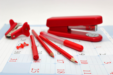 Stationery red.の写真素材