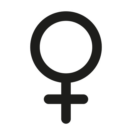 Woman sex symbol icon. Gender symbol simple silhouette. Black icon isolated on white background. Vector illustrationのイラスト素材