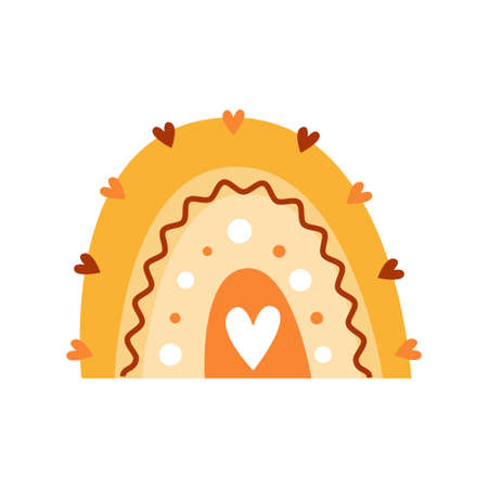 Cute rainbow. Perfect for baby shower, birthday, childrens party, clothing prints. Vector illustration. Flatのイラスト素材