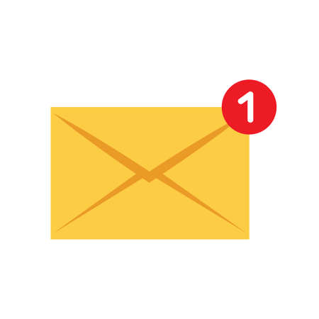 Mail icon. Concept of incoming email message. Symbol or SMS notification on electronic devices. Vector illustration. Flatのイラスト素材
