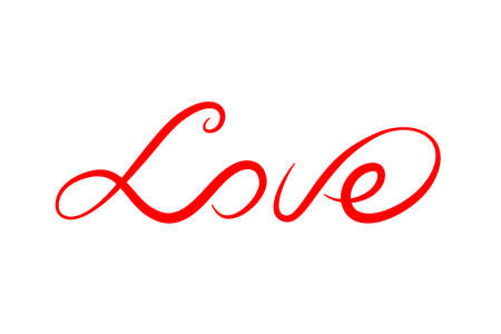 Word Love white background. Lettering. Vector illustration.のイラスト素材