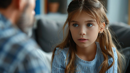 Child girl at session in psychologist's office. Psychologist support him and help cope with problems. Mental health conceptの素材