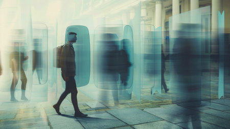 Soul searching concept. Exploring the mind, self-discovery, overthinking and psychology.の素材