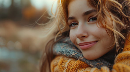 Happiness, joy, thinking positive, having good thoughts in mind. Mental health concept.の素材