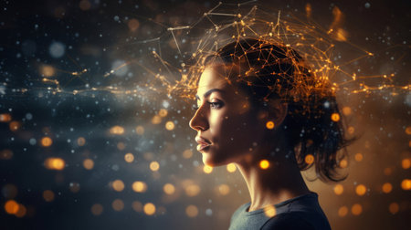 Concept emotional intelligence, exploring the mind, self-discovery, introspection, thinking process.の素材