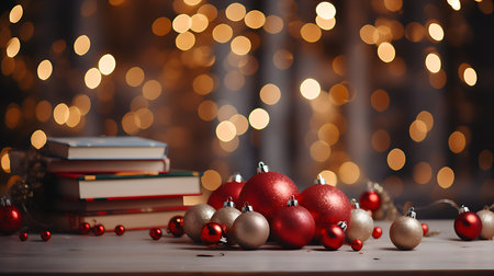 Christmas background with Christmas decorationsの素材