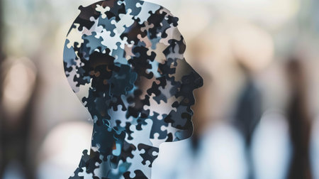 Person in depression concept. Concept emotional burnout, stress and mental disorder.の素材