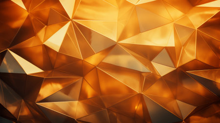 A bright orange background with triangles and a sun shining on it. The image has a warm and inviting moodの素材