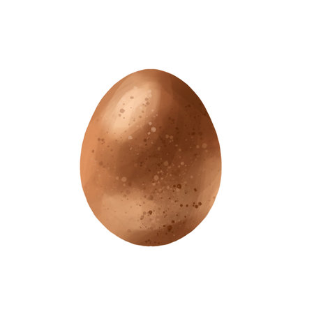 A brown bird egg with a fine speckled texture. For design, textiles, booklets, banners, stickers. digital illustration.の写真素材