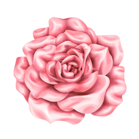 Vintage pink rose in watercolor style. Collection of botanical digital images on a white background. For a wedding invitation, date saving, gratitude or greeting card.の写真素材