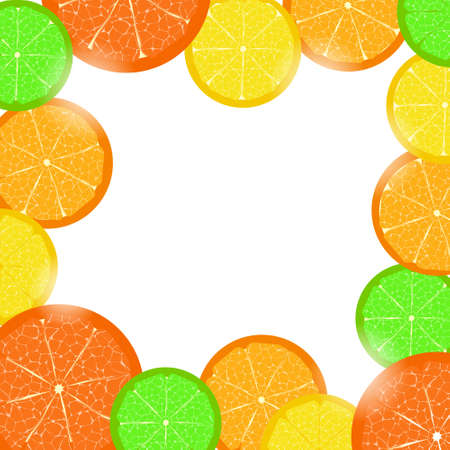Frame of citrus slicesのイラスト素材