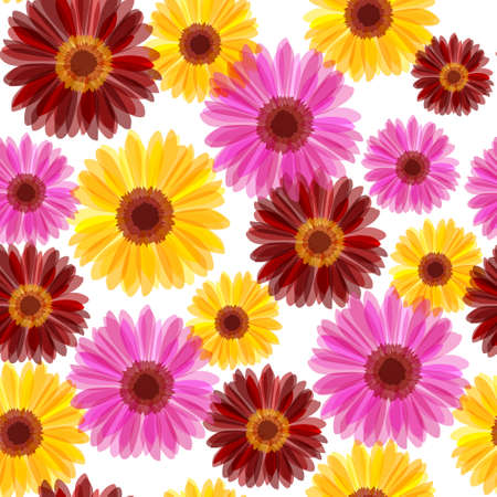 Bright daisy flowers seamlessのイラスト素材