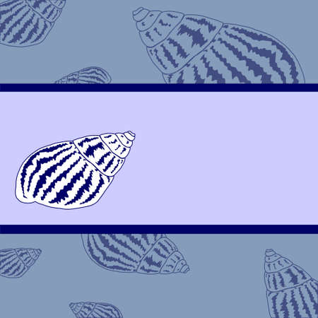 Blue background with shellsのイラスト素材