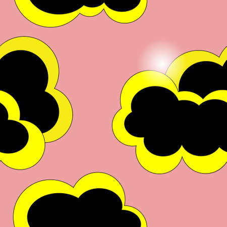 Cartoon pink sky seamless