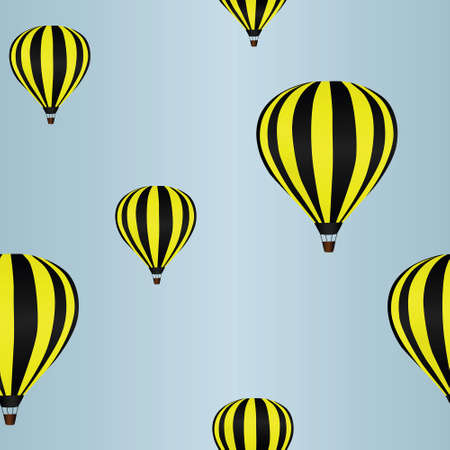 Background with hot air balloons in the sky (seamless)のイラスト素材