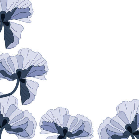 Background with blue abstract flowers のイラスト素材
