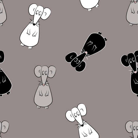Seamless background with cute mousesのイラスト素材