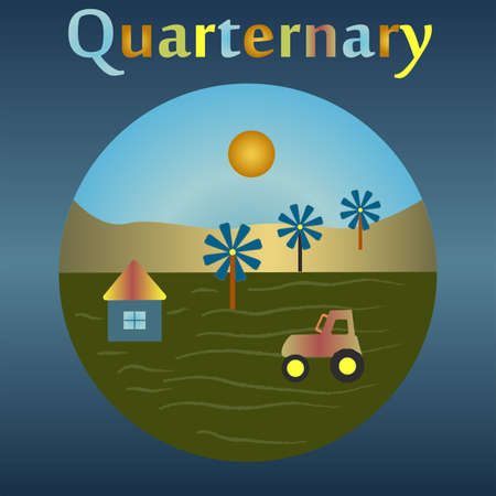The modern Quaternary period in the history of the Earth. Human domination.のイラスト素材