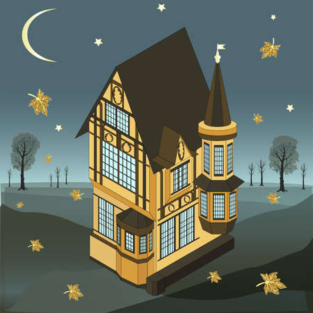 A castle in the open air. October.のイラスト素材