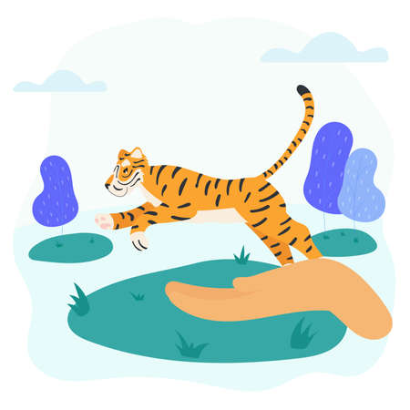 International tiger day. July 29, cover, banner, poster, backgroundのイラスト素材