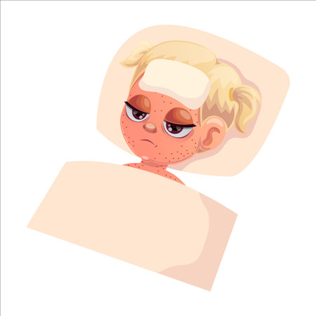 Vector illustration of a child with measlesのイラスト素材