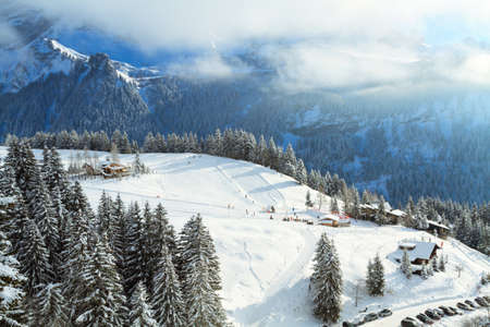 The winter landscape.