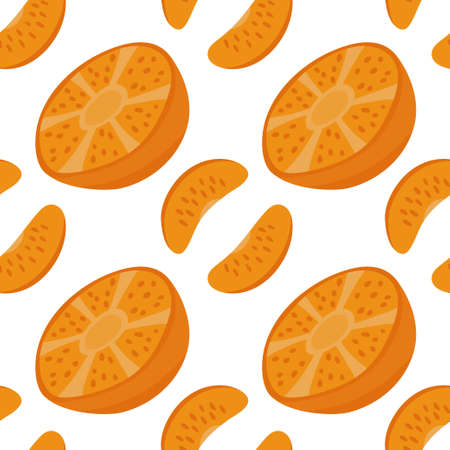 Beautiful pattern of fruits in a modern style. Exotic tasty and juicy fruits. Summer background.のイラスト素材