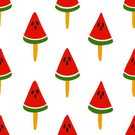Beautiful pattern of fruits in a modern style. Exotic tasty and juicy fruits. Summer background.