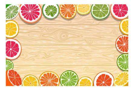 summer background with slices of fruitのイラスト素材