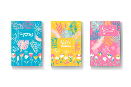 abstract summer background with palm leavesのイラスト素材