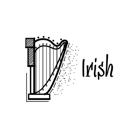 St. Patricks Day icon set design element. Traditional irish symbols in modern flat style. Isolated on white background.のイラスト素材