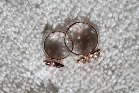 two golden wedding  rings symbol of infinity love