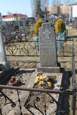 Old graves on cemeteryの写真素材
