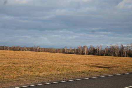 empty landscape in winter dayの写真素材