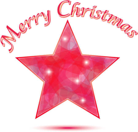 Merry Christmas Star background in red and pink colorsのイラスト素材