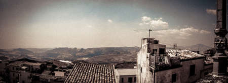 Panoramic of Gioiosa Guardia phantom village Sicilyの写真素材