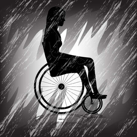Sad Woman in wheelchairのイラスト素材