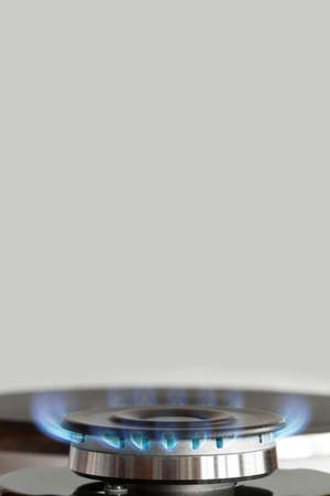 Propane Gas Burner On Stove On Background With Copyspace.の写真素材