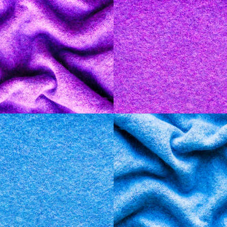 View Woolen Cloth Of Pink And Blue Colors. Smooth And Crumpled.の写真素材