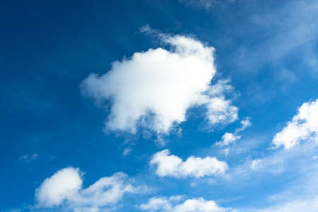 Blue Sky With Fluffy Cloud.の写真素材