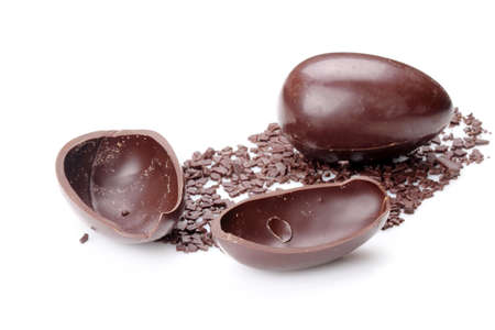 Eggs to the melting chocolateの写真素材